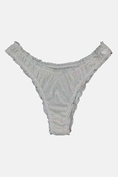 La Boite A Cullotes by Etam Women Metallic Tanga Panty, Sliver