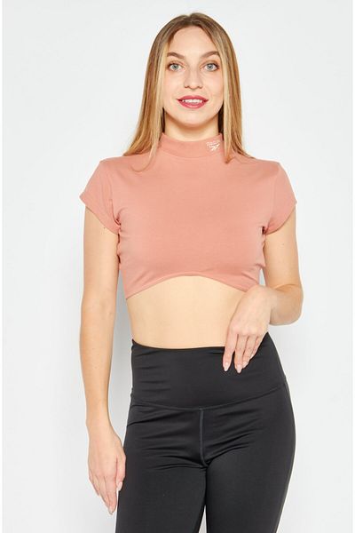 Reebok Women Sportswear Fit Short Sleeves Outdoor T-Shirt, Peach