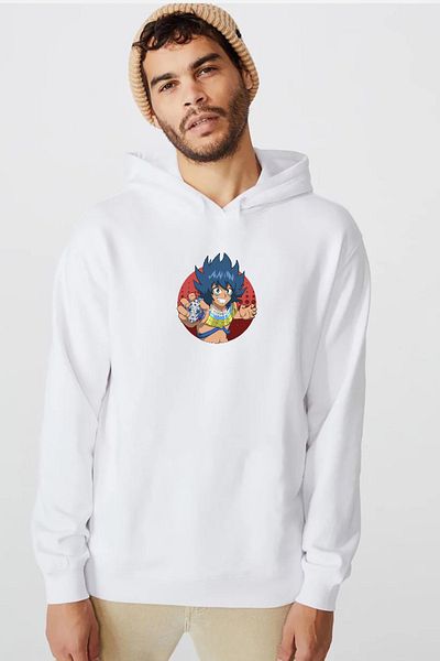 Tshirthane Hanorac cu glugă 3ip pentru bărbați Beyblade Laban Vanot With Leopard White