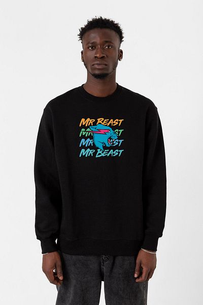 Tshirthane Мъжки суитшърт 2ip с черна имитация на Mr Beast Lettern