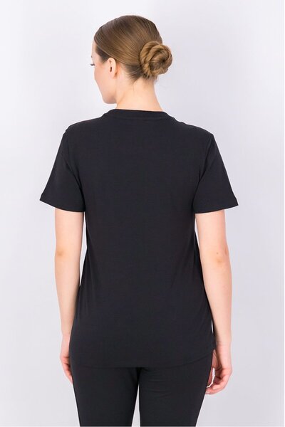 adidas Women Sportswear Fit Short Sleeve Training Top, Black and White