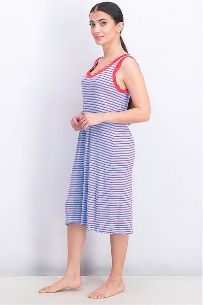 Tchibo Women Striped Sleeveless Night Dress, Multicolor