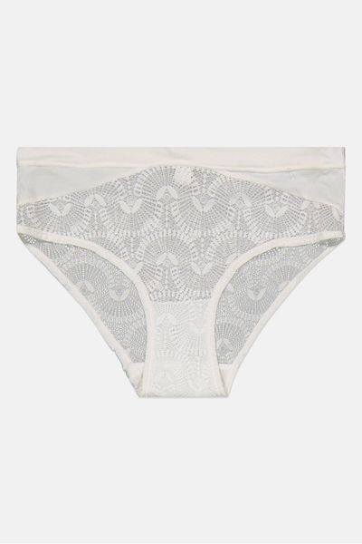 Etam Women Textured Pantie, White