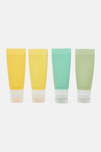 Luxe + Willow 4 Pieces Silicone Travel Bottles, Yellow