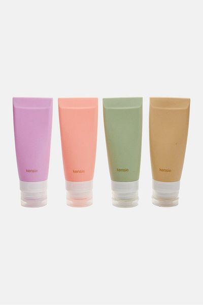 Kensie 4 Pieces Refillable Silicone Bottles, Purple