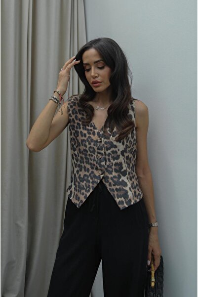 Havoş Leopard Patterned Adson Vest