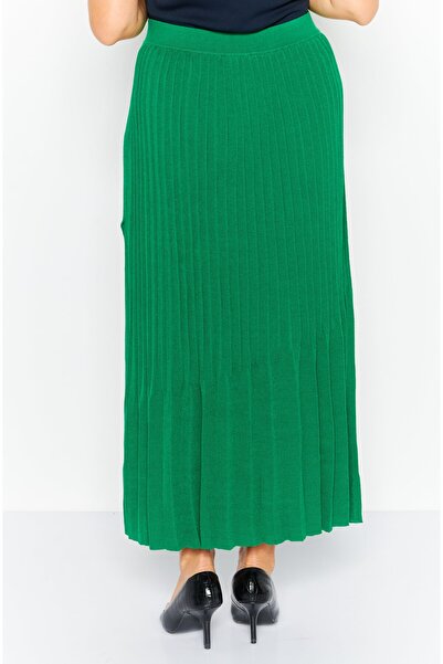 Esprit Women Textured Casual Maxi Skirt, Green