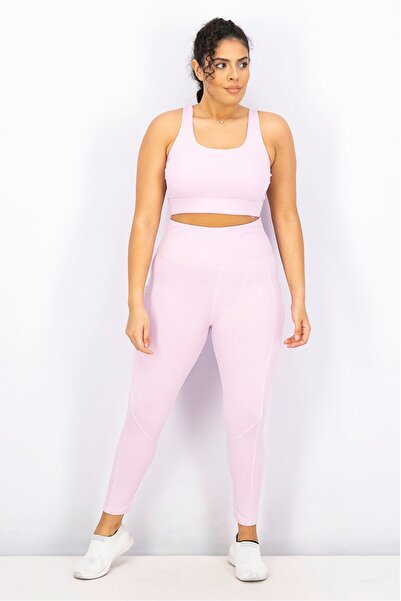 Catherine Malandrino Women Solid Padded Sports Bra and Pull On Training Leggi...