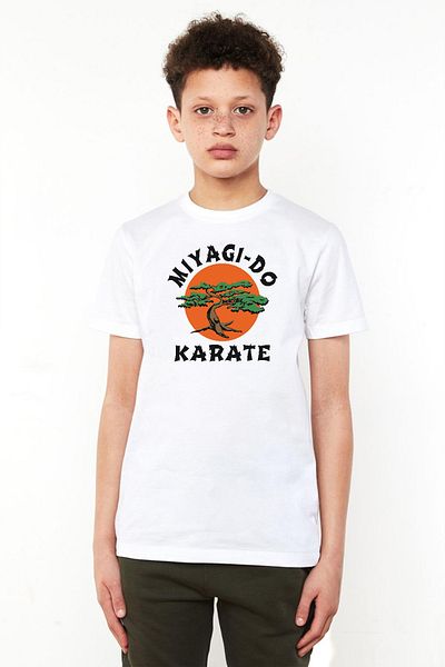 Tshirthane Cobra Kai Miyagi Do Karate Λευκό Παιδικό Bisikletyaka Tshirt