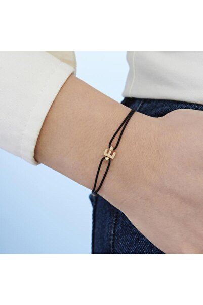 Altınbaş Altın Ipli E Harfi Bileklik