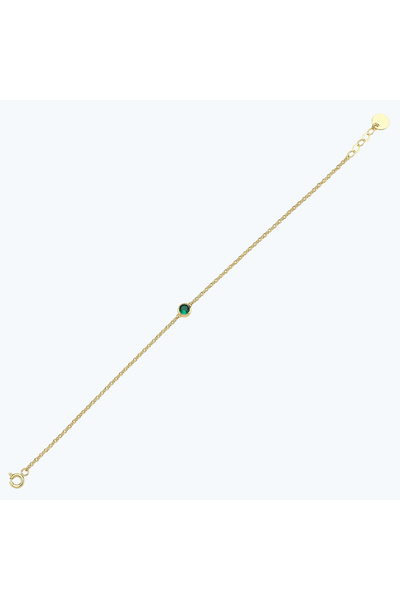 Altınbaş Yeşil Taşlı Altın Bileklik