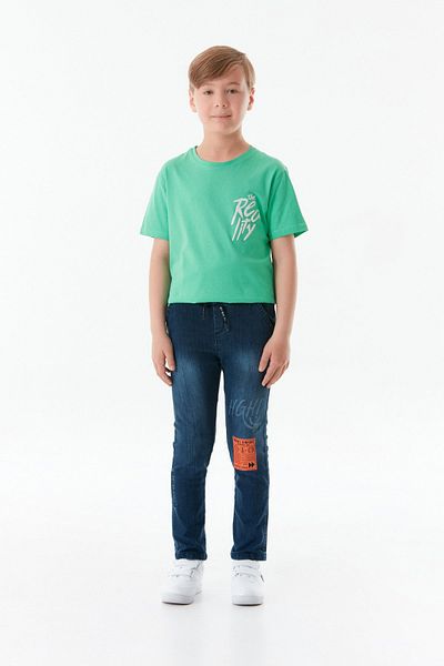 Fulla Moda Boy - Printed and Elastic Waist Trousers