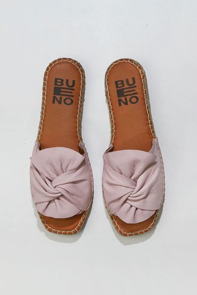 Bueno Shoes 01ws9900 Μοντέλο Ροζ Δερμάτινες Γυναικείες Παντόφλες Espadrille