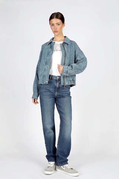 Lee Cooper Verti 2 Kadın %100 Pamuk Jean Ceket