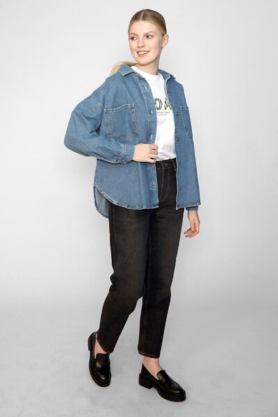 Lee Cooper Karyln Kadın %100 Pamuk Jean Ceket