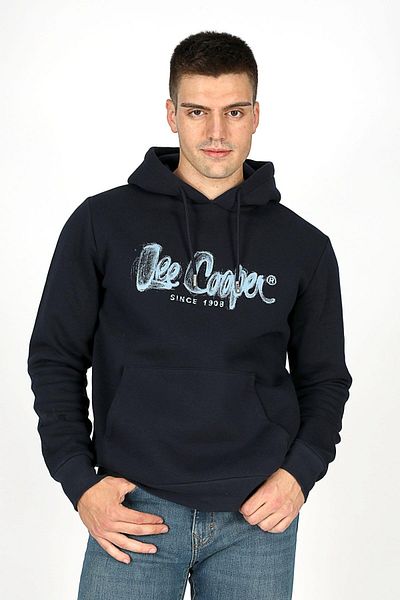 Lee Cooper Мъжки суичър с качулка Gregory - тъмносин