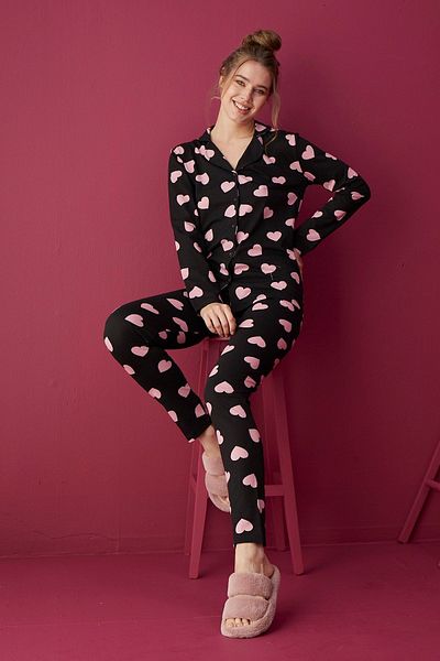 STRAWBERRY Bavlněný pyžamový set na knoflíky
