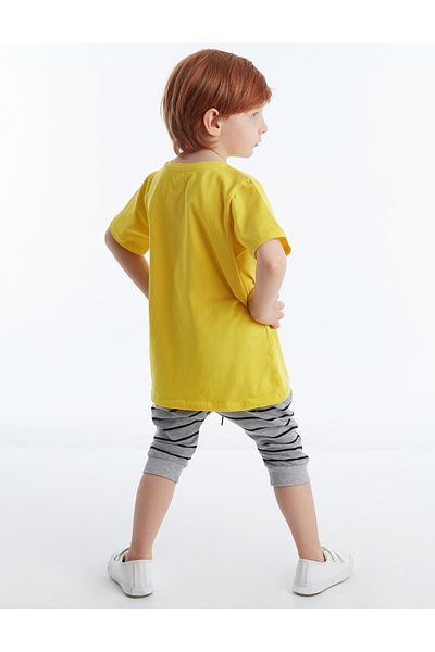 Denokids Cheerful Boy T-shirt Capri Shorts Set