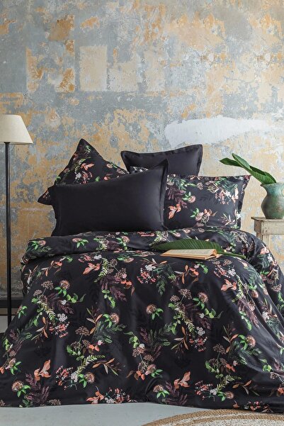 İssimo Home Notte 300 Tc (120 Strands) Digital Cotton Satin Duvet Cover Set D...