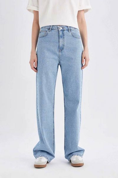 DeFacto Ψηλόμεσο 90s Wide Leg - Cut Long Jeans C7317ax24au