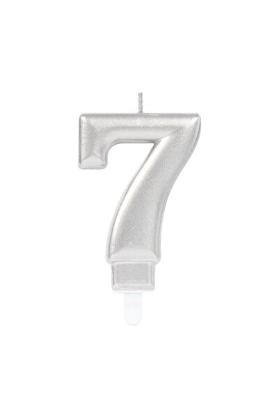 Mustran 7 Number Candle Silver Color
