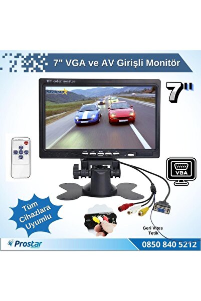 7" Vga Ve Av Girişli Araç Monitörü
