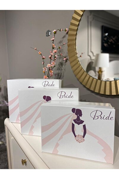 KOLİX Kolix Gelin Bohçası, Damat Kutusu Gelinlik Baskılı Gelin Kutusu, Çeyizlik Gelin Kutusu Bride 3lü Kut