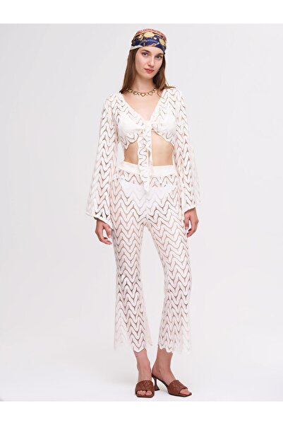 LA GARİTA Jude White Crop Top & Pants Set