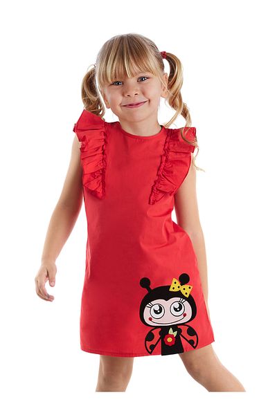 Denokids Rotes Sommer-Abendkleid für Mädchen mit Rüschen