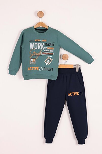 Mnk Baby&Kids Φόρμα για αγόρια - MNK3112 KHAKI, Work Printed