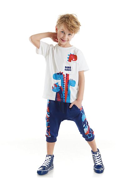 Denokids Dino Dudes T-Shirt-Capri-Shorts-Set für Jungen