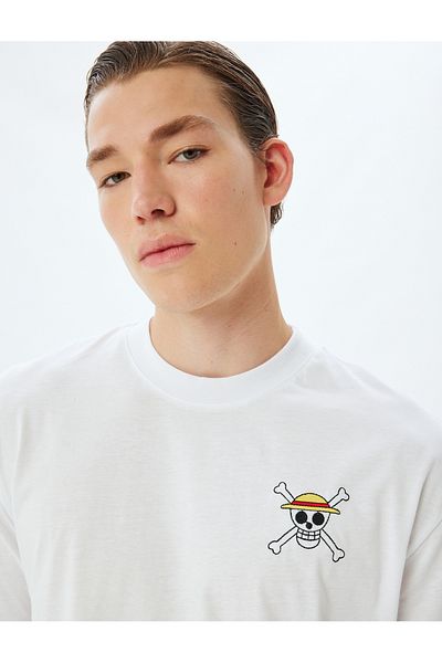 Koton Βαμβακερό μπλουζάκι One Piece Licensed Oversize - Crew Neck, κοντό μανίκι