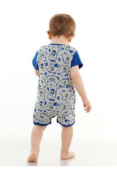 Denokids Super Dino Baby Boy Grauer Sommeroverall