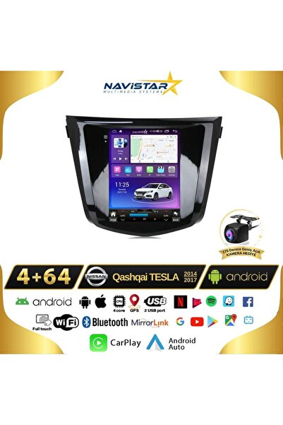 Navistar Nissan Qashqai Tesla 4gb 64gb 2014-2017 Model Android 13 Kablosuz Carplay Navigasyon Multimedya Si