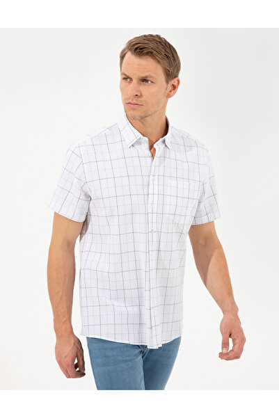 Pierre Cardin Haki Regular Fit Kısa Kollu Gömlek 50251236-VR027