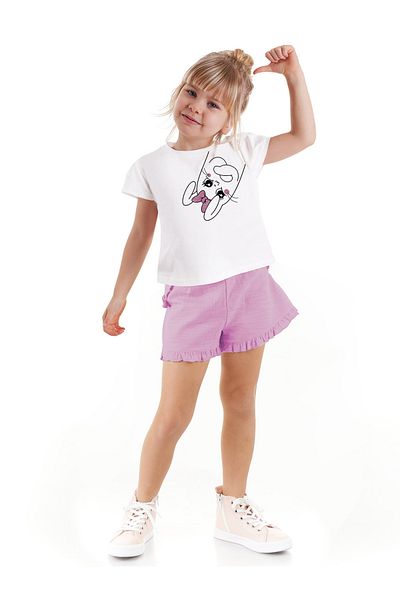 Denokids Ribbon Rabbit Mädchen T-Shirt und Shorts Set