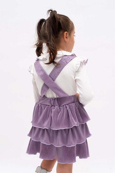 Mnk Baby&Kids LILA Velvet Salopet and Girl's Skirt Set - MNK2147