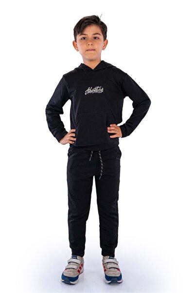 Minikadam Παιδική αθλητική φόρμα Adventure Embroidery με κουκούλα με τσέπες κ...