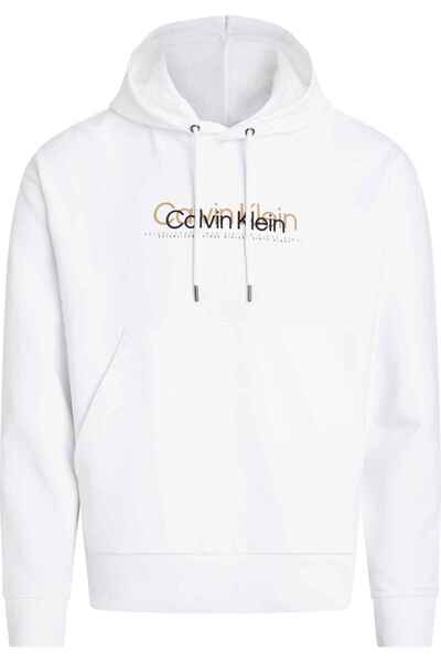 Calvin Klein Erkek Double Flock Logo Sweatshirt