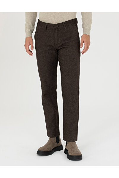 Pierre Cardin Kahverengi Regular Fit Kanvas Pantolon 50278474-VR029