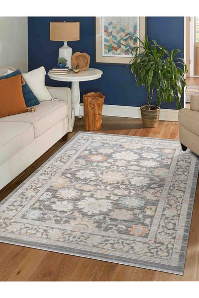 KONFOR Rustik 2223 Classic Vintage Living Room Beige Country Kitchen Rug – Non-Dust, Soft Machine-Made Rug