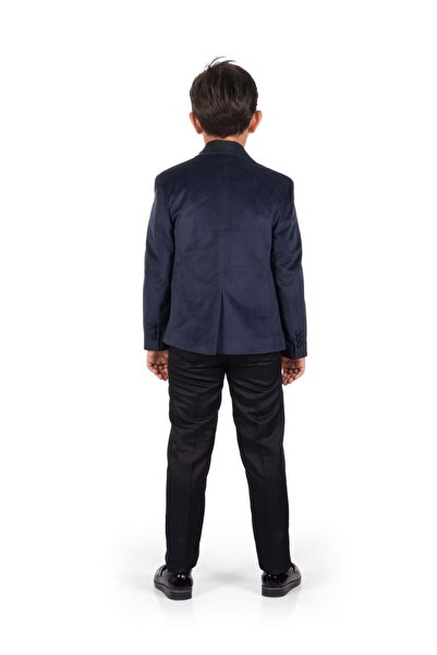 Mnk Baby&Kids Boy's Suit with Velvet Jacket and Vest MNK0550 DARK BLUE