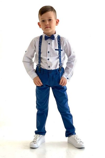 Mnk Long Trousers Patterned Shirt Boy's Set Indigo