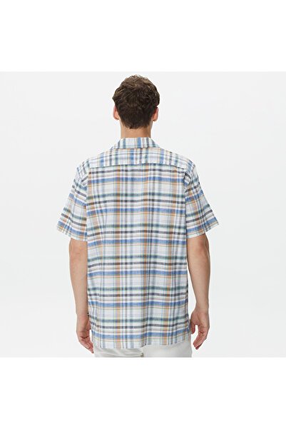 Nautica Erkek Krem Classic Fit Kısa Kollu Keten Gömlek