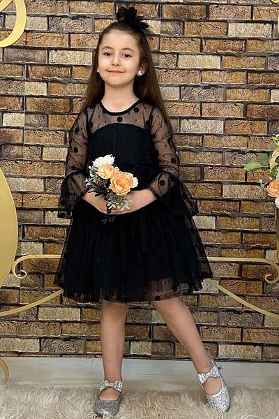 Mnk Black Diana Lace Long Sleeve Dress - 0223