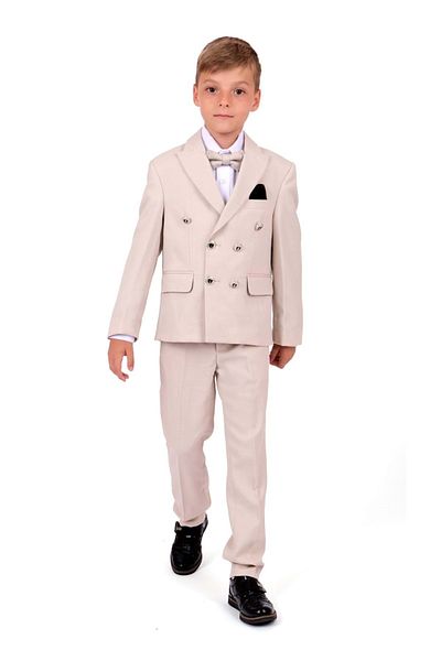 Mnk Baby&Kids Boys Montero Suit - Italian Cut, Double Breasted MNK5689 BEIGE