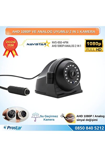 Navistar Metal Kasa AHD 1080P ve Analog Pal Çevirilebilir 4 Pin Gece Görüşlü ...