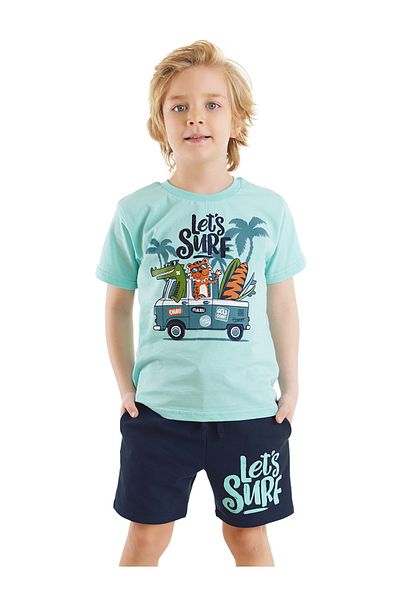 Denokids Set aus T-Shirt und Shorts „Let’s Surf Summer“ für Jungen