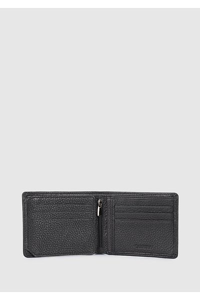 Carrera Black Carrera Car0016 Black Genuine Leather Wallet