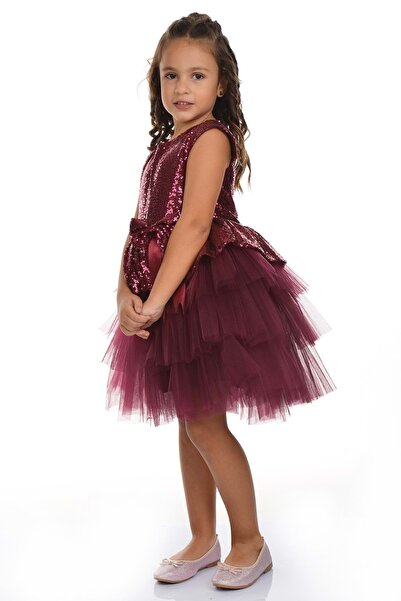 Mnk Sequin Tutu Party Dress Mnk0275 Burgundy